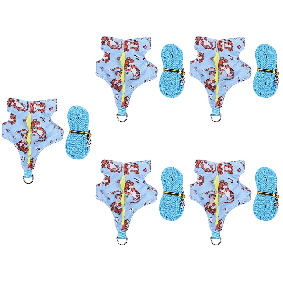 

5 Sets of Guinea Harness and Leash Adjustable Bunny Harness Hamster Leash Small