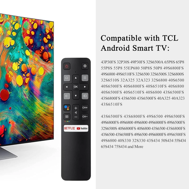 Замена голоса для TCL-Android-TV-Remote новый обновленный RC802V TCL Smart TVs с функцией Google Voice