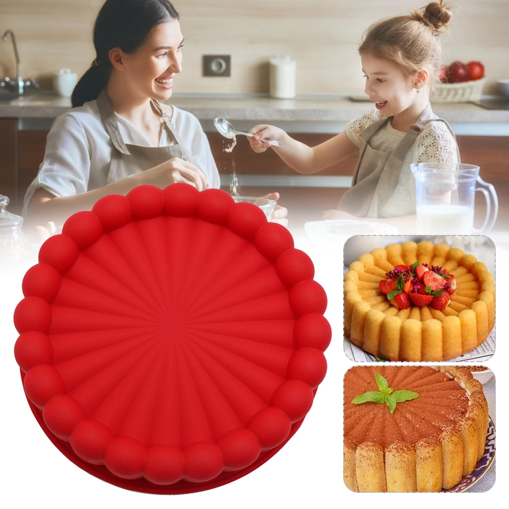 

8 Inch Silicone Cake Pan Non-Stick Round Silicone Molds For Chocolate Cake Cheesecake Brownie Tart Pie Flan Bread Baking Pans