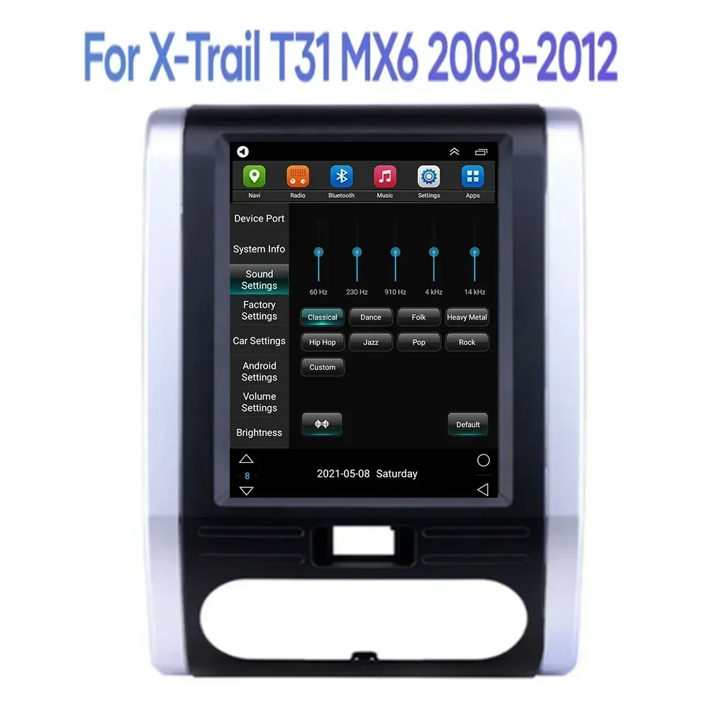 Фото Автомобильный радиоприемник Tesla Style 2 Din Android 13 для Nissan X-Trail T31 MX6 2008-2012, мультимедийный видеоплеер, GPS, стерео, RDS Carplay №3