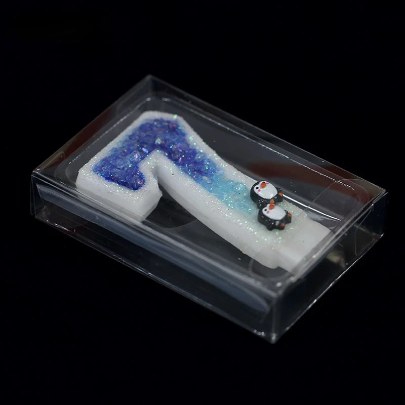 3D свечи на день рождения для девочек Y с пингвином антарктический ледник