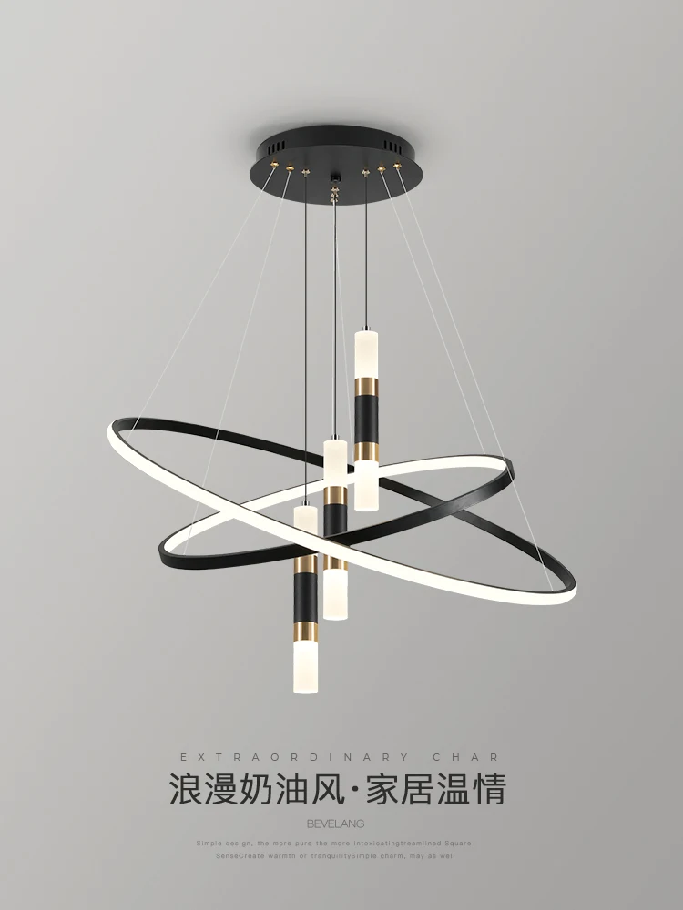 

Bedroom Chandelier Nordic Light Luxury Creative Personality Spotlight Ring Lamp in the Living Room Art Restaurant Chandelier