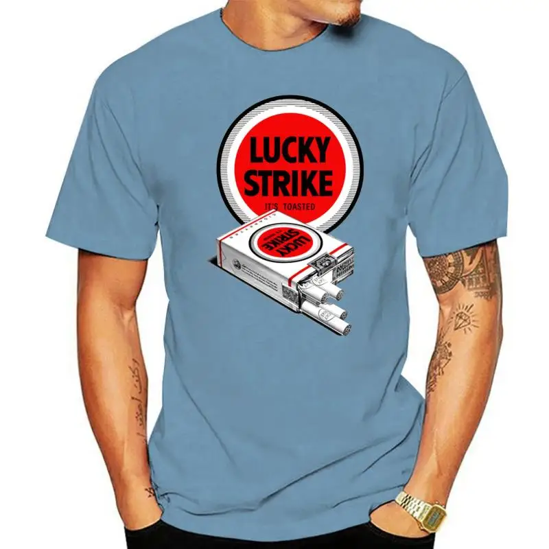 

Футболка Lucky Strike в стиле ретро с изображением табака, сигареты, топы в стиле Харадзюку, модная классическая Уникальная футболка, подарок, бес...