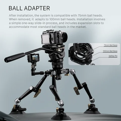 Автомобильная монтажная система TILTA Hydra, шарнирная с электронными присосками HDA-T11 Hydra, шарнирная с обычной присоской