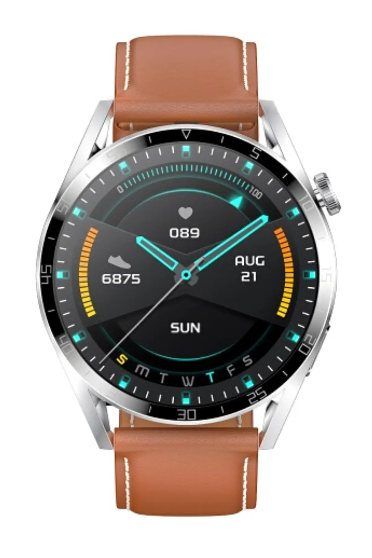 

Смарт-часы коричневого цвета с кожаным ремешком