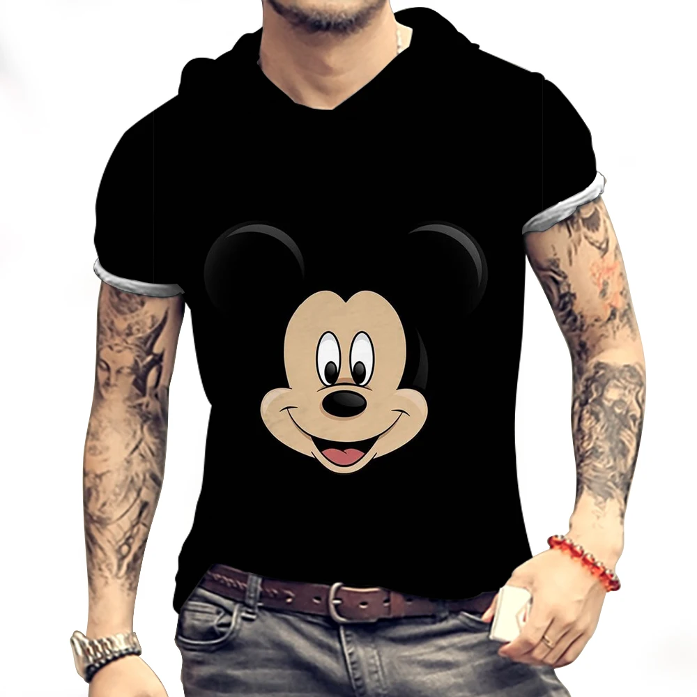 Футболка мужская оверсайз с капюшоном и коротким рукавом 2024