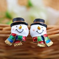 ofertas korean style hanging dangle earrings for women girls cute snowman earrings ladies jewelry accessories christmas