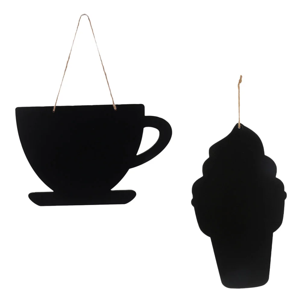 

2 Pcs Wooden Message Boards Creative Memo Board Two-sided Hanging Blackboard