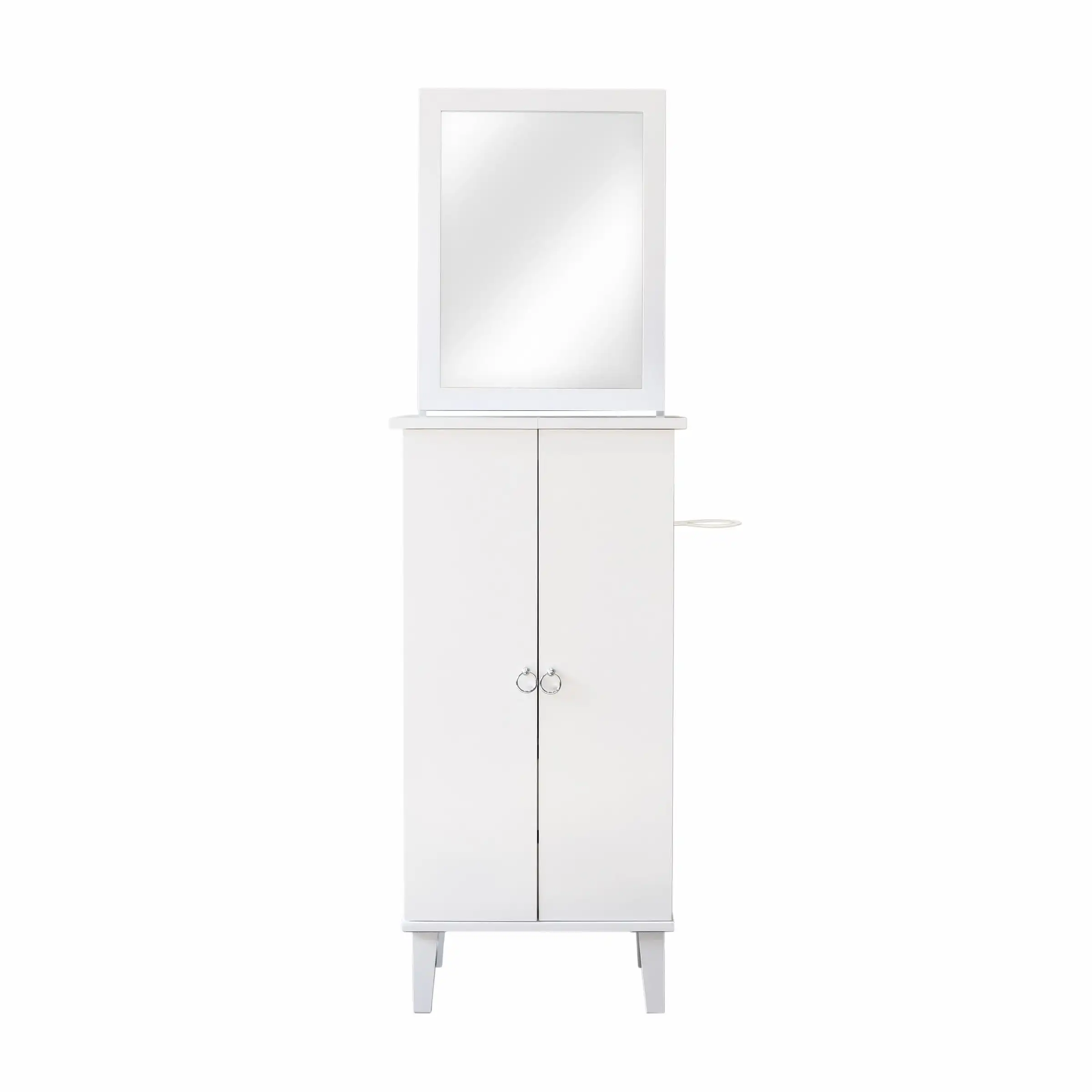 

NONE Standing 40” Makeup & Jewelry Organizer Armoire with Mirror, White