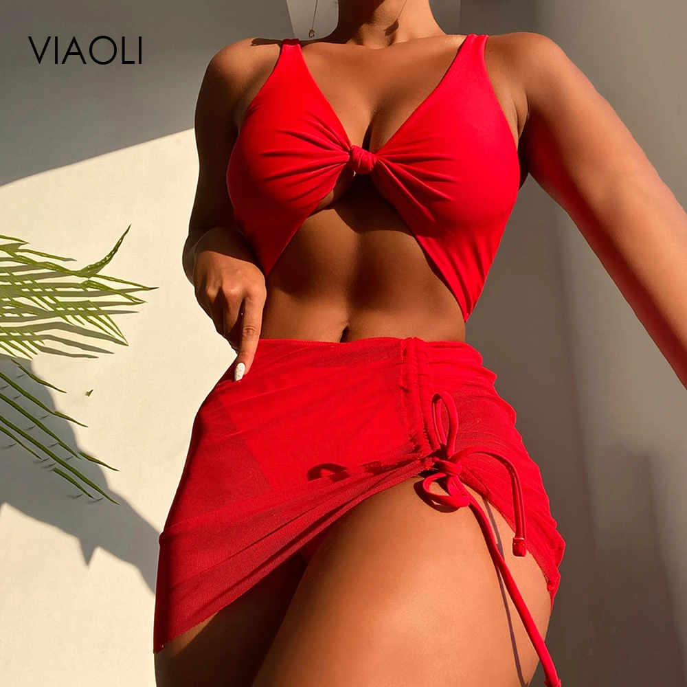 

Однотонные купальные костюмы, пляжная одежда с высоким вырезом, купальный костюм, бикини, женский купальник, новинка 2022, купальник с низкой ...