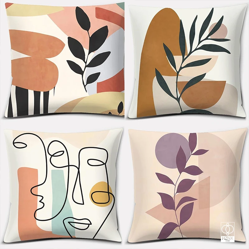 

Bohemian Brown Green Flower Pillow Gift Home Office Decoration Bedroom Sofa Car Cushion Cover Case Abstract Series Home Decor