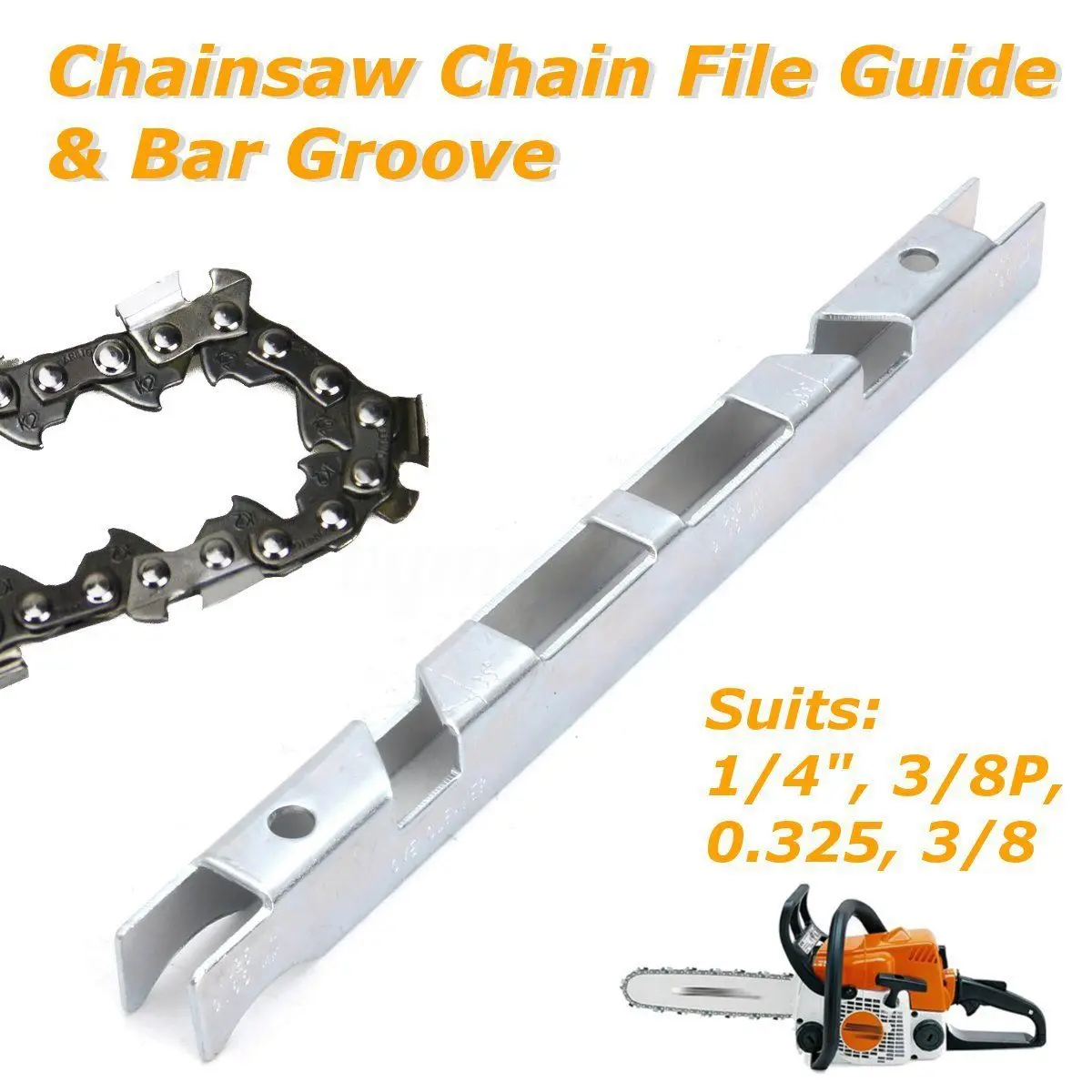 

Chainsaw Depth Gauge File Guide & Bar Groove For 1/4" 3/8" P 0.325" Chain Saw Chainsaw Woodworking Sharpening Tool Kit