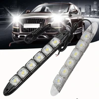 2x universal car led drl daytime running light flexible 6led white waterproof driving fog bulb warning lamp car styling auto led