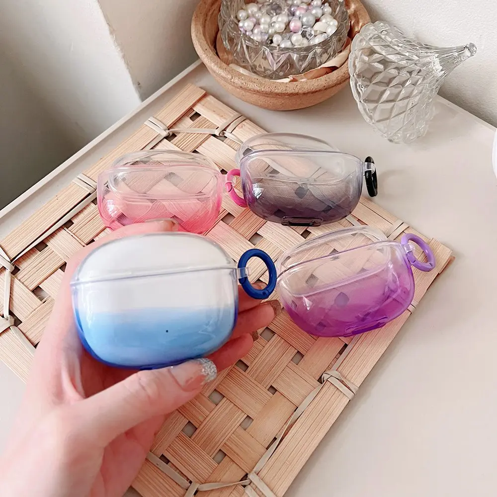 

Gradient Transparent Earphone Case For HONOR Earbuds X3 Lite Cover Bluetooth Earphone Charging Box Protective Sleeve With Hook