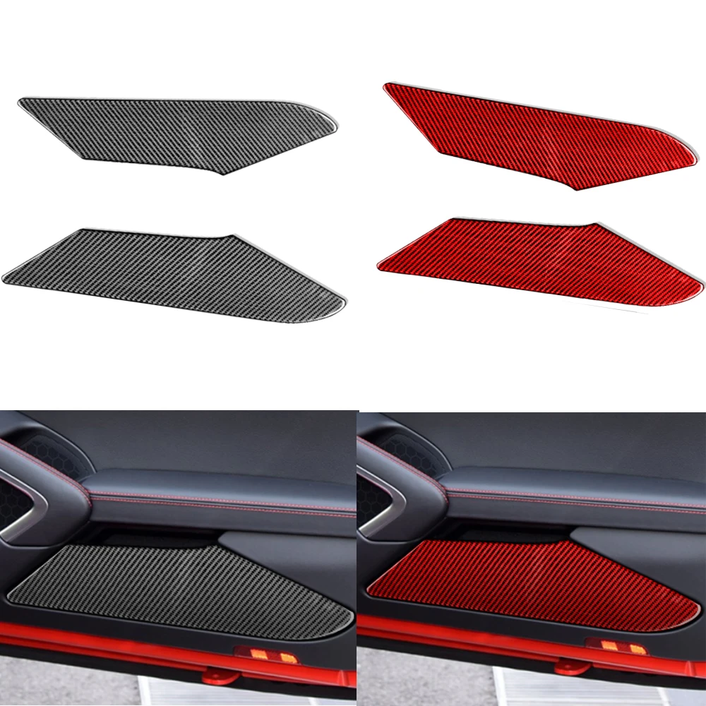 For Porsche 718 982 Cayman Boxster T S GTS GT4 Spyder RS 2016-2022 Car Doors Storage Box Panel Carbon Fiber Sticker Accessories