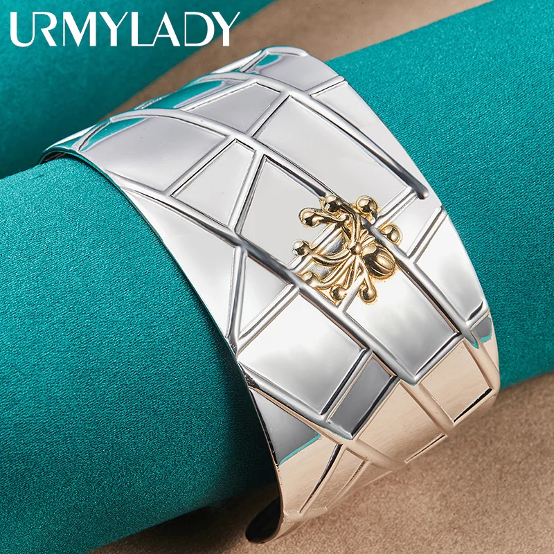 

URMYLADY 925 Sterling Silver Spider Web Bangles Bracelet For Women Wedding Fashion Charm Jewelry