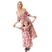 floral mommy and daughter matching clothes summer mother kids beach dress family matching sets mommy and me dresses for children