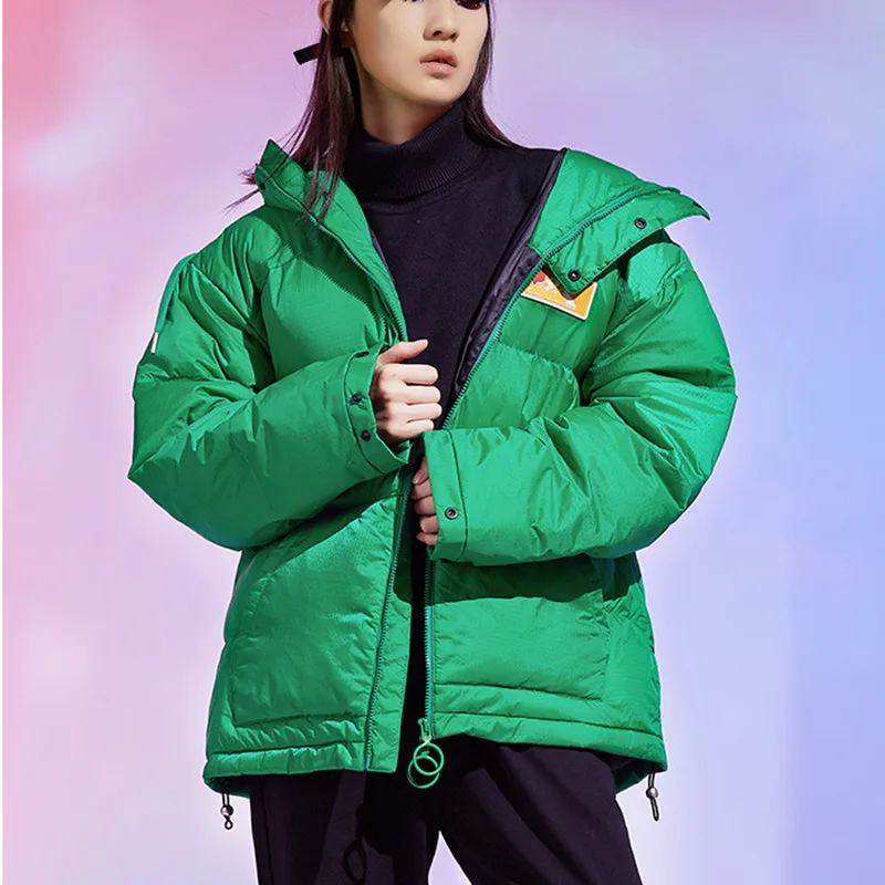 Cotton Padded Jacets Men's Winter Waterproof Windproof Thickened Coats Label Loose Hooded Parkas Korean Campus Sports Outwear