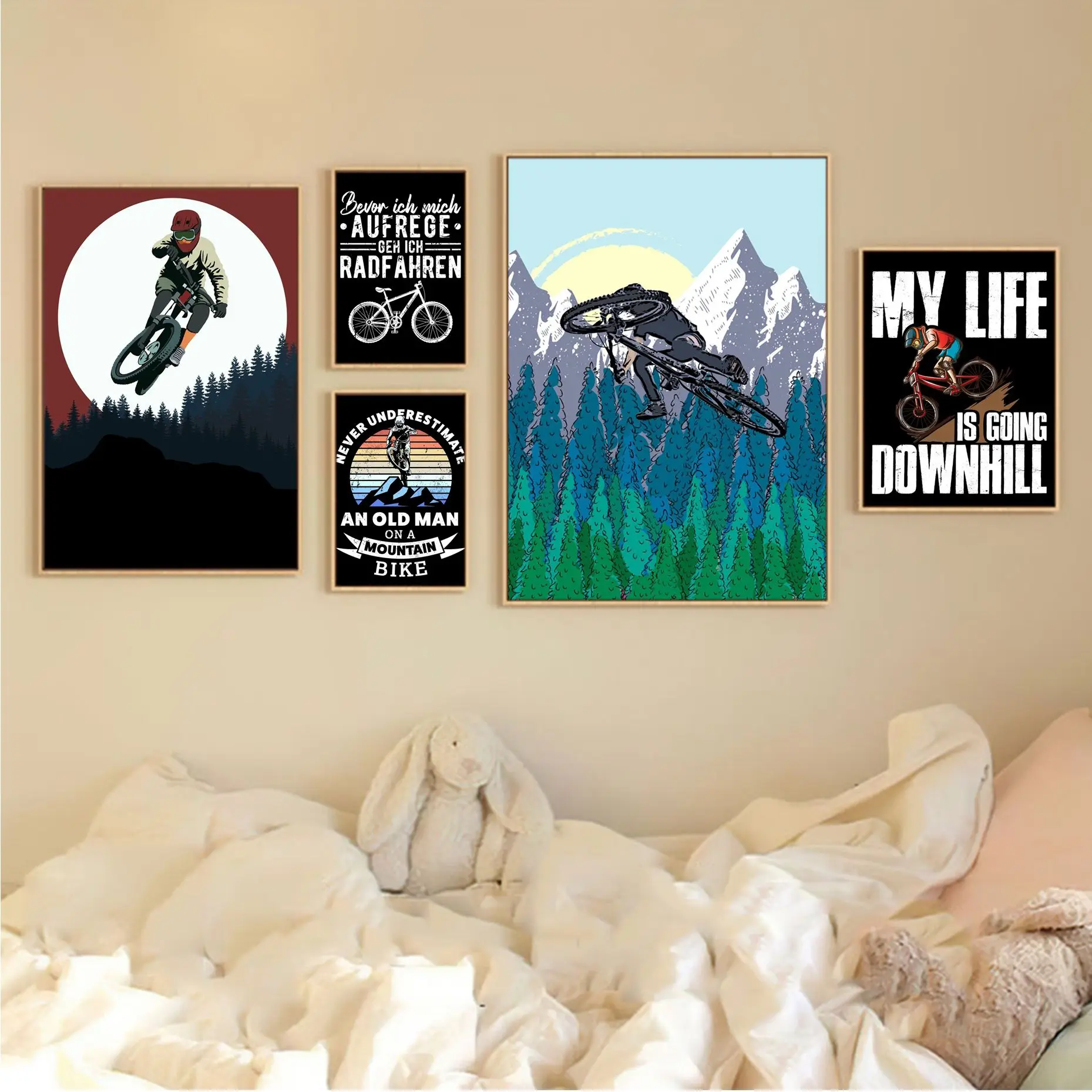 

Sports Bike Cycling Good Quality Prints and Posters Decoracion Painting Wall Art White Kraft Paper Aesthetic Art Wall Painting