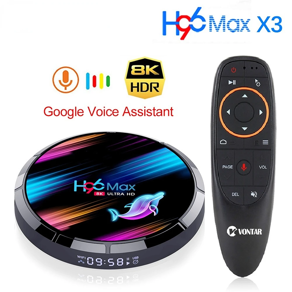 

ТВ-приставка H96 MAX X3, HDR, Android 2023, 2 + 128 ГБ, Amlogic S905 X3, 4 ядра, Wi-Fi