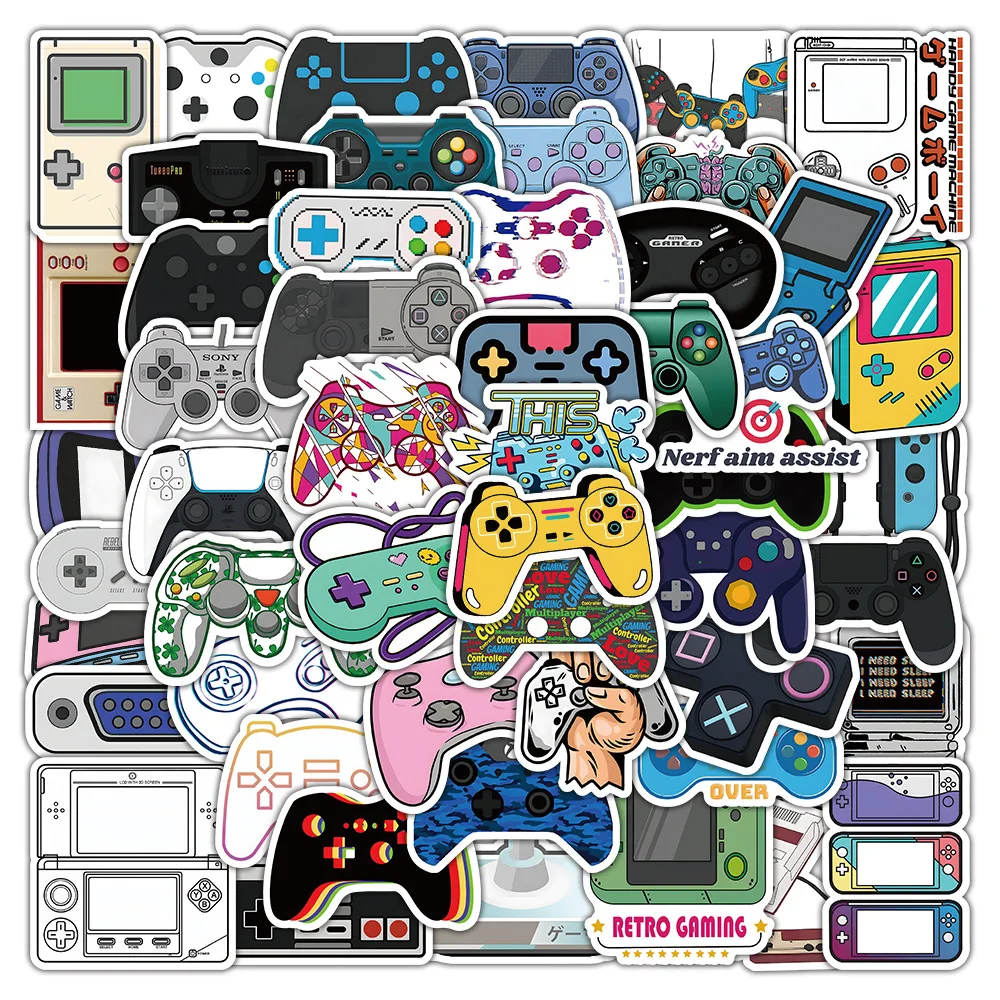 

50Pcs Cartoon Gamepad Stickers Waterproof Decals DIY Phone Laptop Luggage Notebook Cup Scrapbooking Stationery Sticker Kids Toy