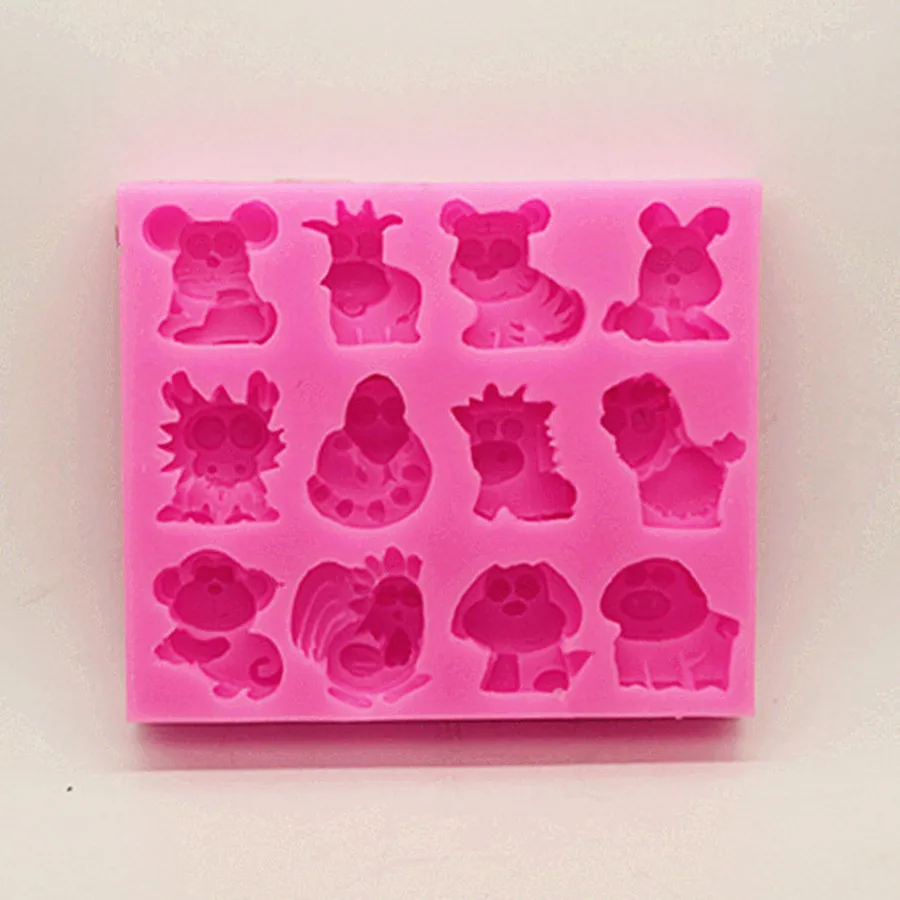 

P822 12 Chinese zodiac silicone cake decoration mold chocolate mould baking tools