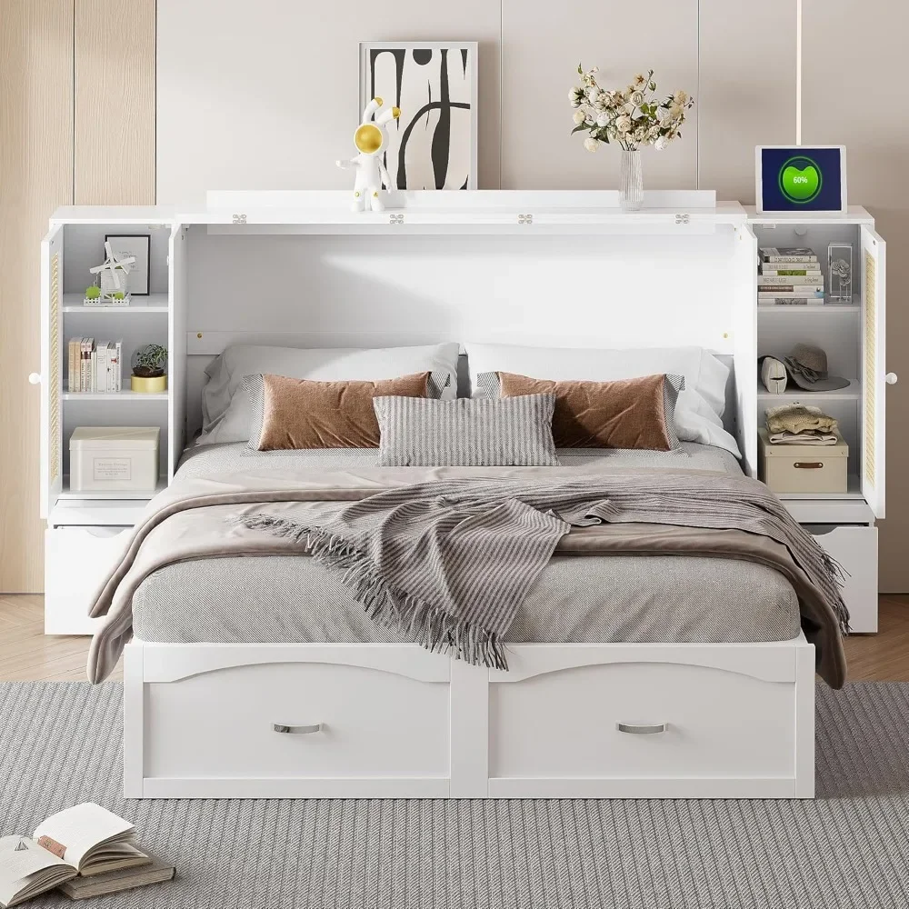 Освещенный размер размера queen-size из 2-х шкафов подзарядка и аккумуляторы