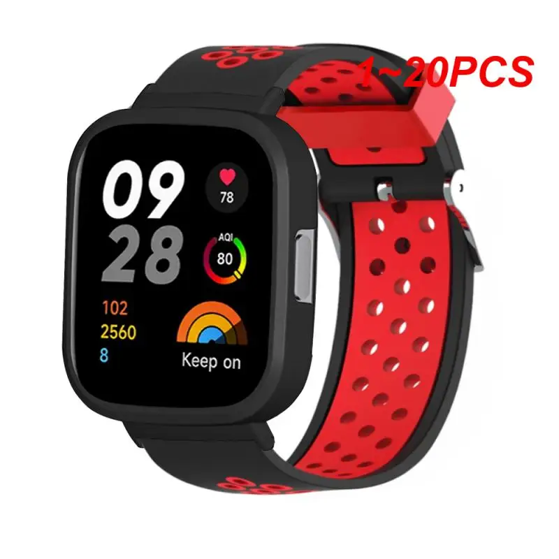 

1~20PCS Air Hole Silicone Wrist Breathable Sport Bracelet For Watch 3 Air Hole Bracelet Smart Accessories Two-color Strap