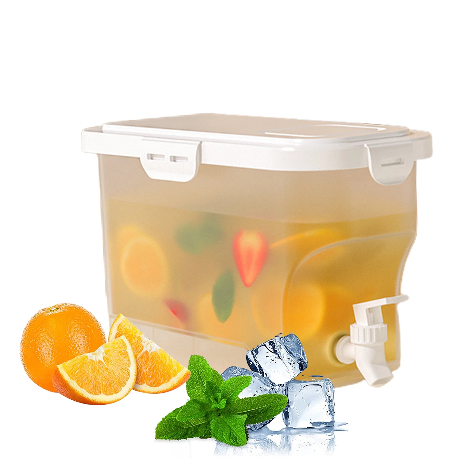 

3.5L Fridge Drink Dispenser Beverage Dispenser With Spigot Juice Container Portable Fruit Teapot Cold Kettle Water Jug For Iced