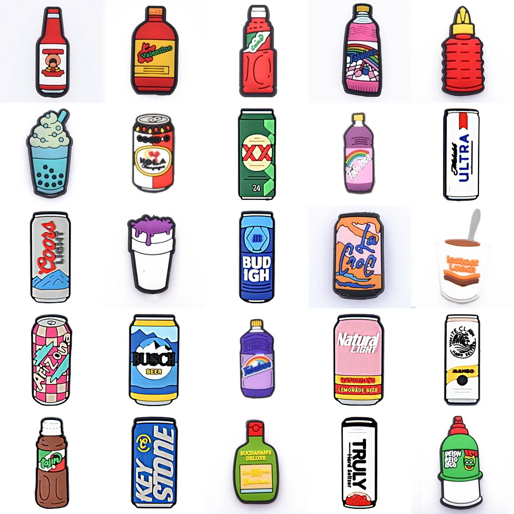

Beer Drink Shoe Decorations Croc Accessories Shoe Charms for Bracelets Backpack Jibz Kids Adults Party Gifts