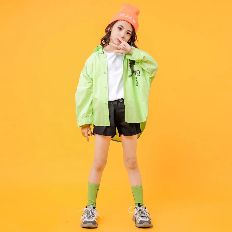 

Children's clothes 2019 new girls hip hop trendy clothes children's long sleeved shirt coat loose Korean boys hip hop suit