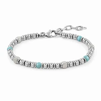 runda mens bracelet stainless steel with turquoise natural stone adjustable size 22cm fashion handmade charm bead bracelet