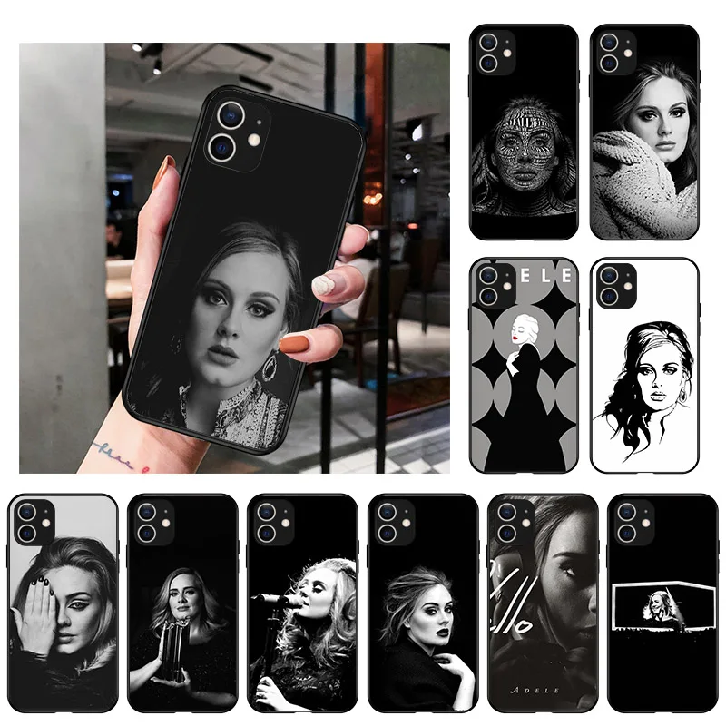 Роскошный мягкий черный матовый чехол Adele из ТПУ для телефона iPhone 13 12 Pro XS Max X XR 7 8 6