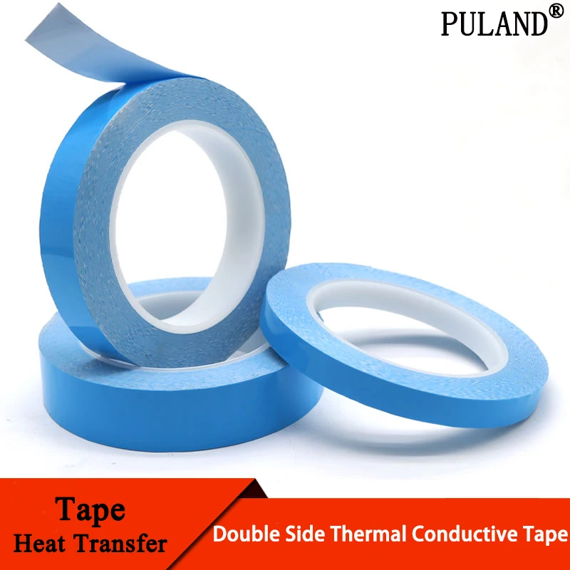 

Blue 8mm 10mm 12mm 20mm Width Transfer Tape Double Side Thermal Conductive Adhesive Tape for Chip PCB LED Strip Heatsink