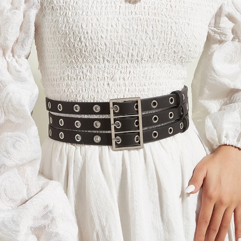 

Ремень-корсет в стиле панк, широкий пояс для платьев, корректирующий пояс, декоративный ремень в стиле панк, кожаный ремень-портупея, ремень для талии, стандартный DXAA