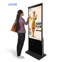 55 inch indoor free standing lcd monitor android wifi 4k interactive touch screen auto media player digital signage totem
