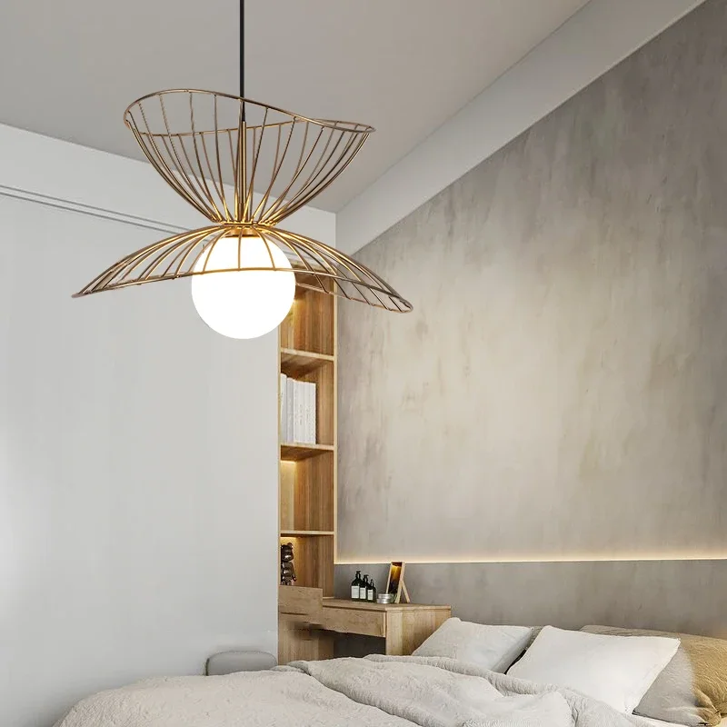 Скандинавский минималистичный современный ресторан столовая соломенная шляпа