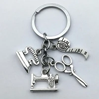 fashion jewelry sewing machine keychain tailor keyring quilt sewing keychain handmade gift