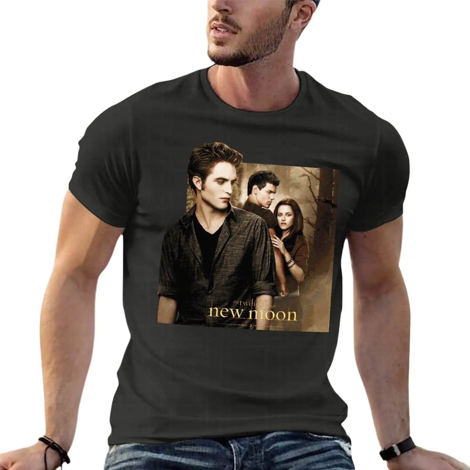 

Twilight Saga New Moon Edward Jacob Bella Oversize T-Shirts Fashion Mens Clothing Short Sleeve Streetwear Big Size Top Tee