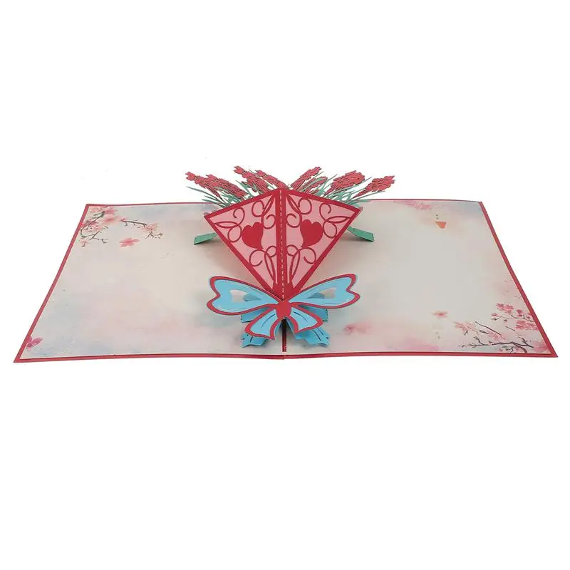 

1 Set Decorative Greeting Cards 3D Flower Shaped Greeting Cards Festival Gifts Graduation Party Supplies