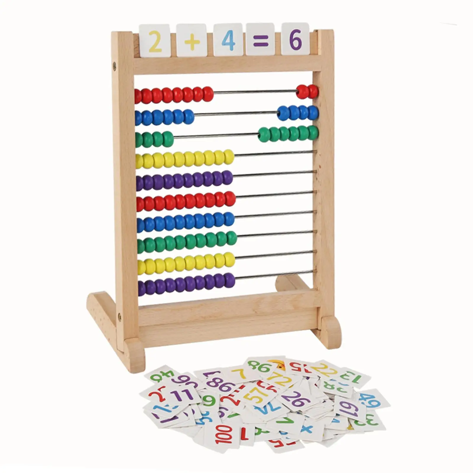 

Classic Wooden Abacus Sturdy Wooden Construction Montessori Educational Counting Toy for Elementary Kids Kindergarten Toddlers