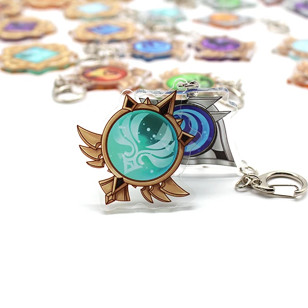 

Game Genshin Impact элементы Божьего глаза видение мондштадт Liyue Harbor акриловые аксессуары сумка брелок для ключей для друзей подарки