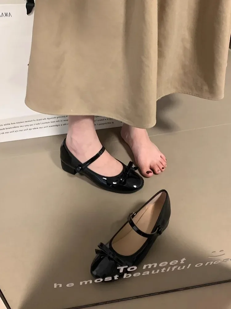 Женские туфли-лодочки в японском стиле Туфли Мэри Джейн с круглым носком