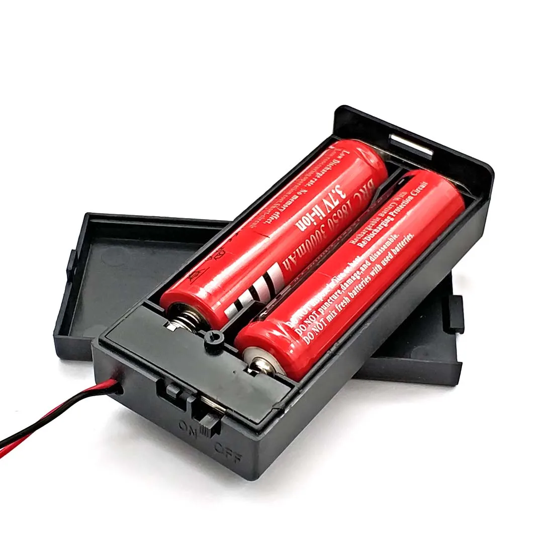 

New 18650 Battery Storage Case 3.7V for 2x18650 Batteries Holder Box Container with 2 Slots ON/OFF Switch