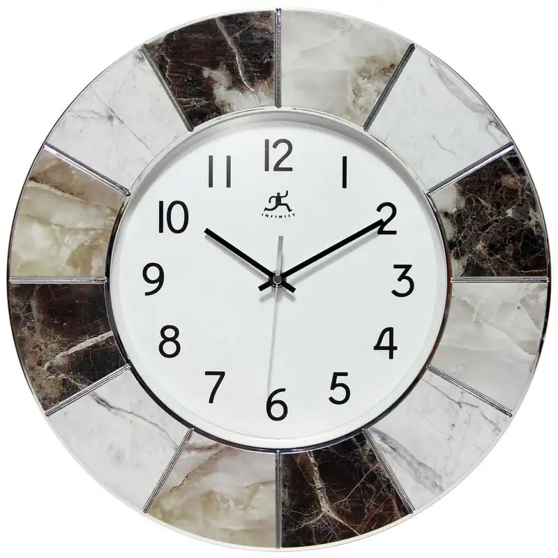 

x 16-inch White Analog Display Round Modern Wall Clock