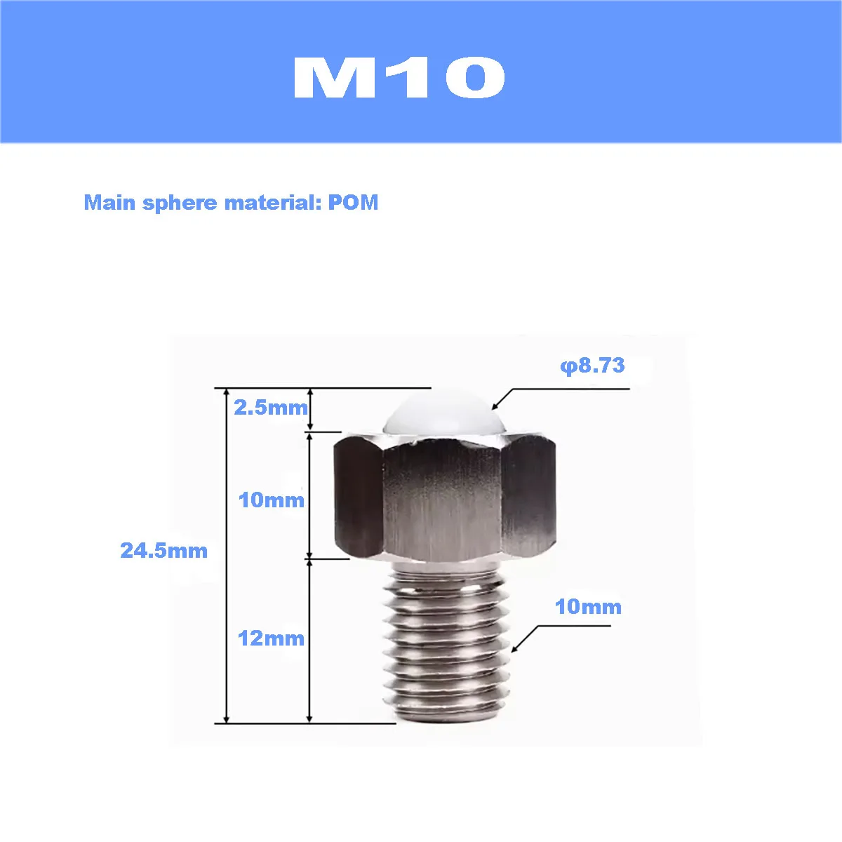 

Стальной шариковый ролик, универсальный шариковый шестигранный болт/скользящее колесо из нержавеющей стали, транспортировочные детали