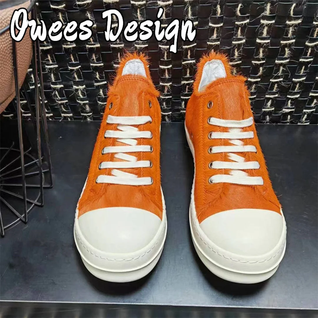 Кроссовки omenin из конской кожи повседневные туфли на шнуровке плоская подошва