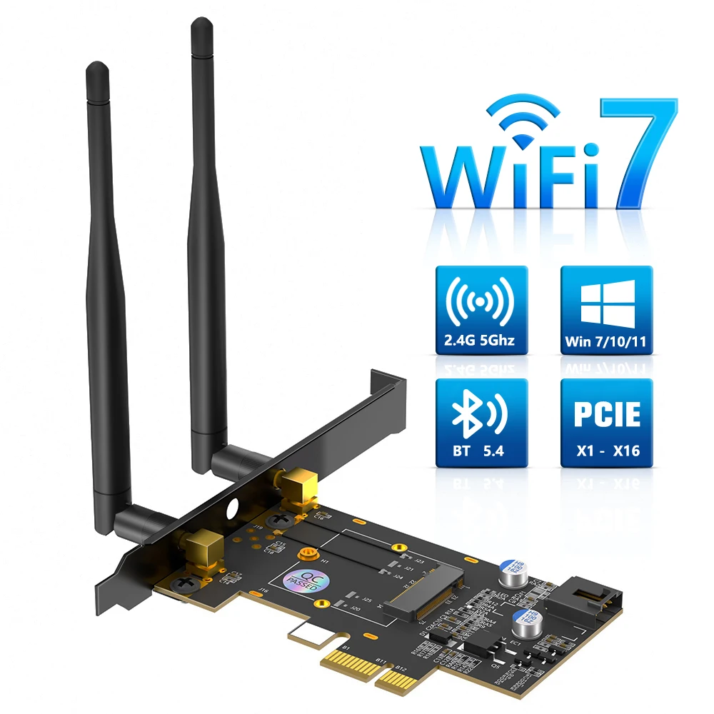 Фото Адаптерная карта PCIe X1 для M.2 с поддержкой Wi-Fi и Bluetooth, с радиатором охлаждения, для M.2 NGFF A+E Key 3160 3165 7260 7265 AX200 AX210 №3