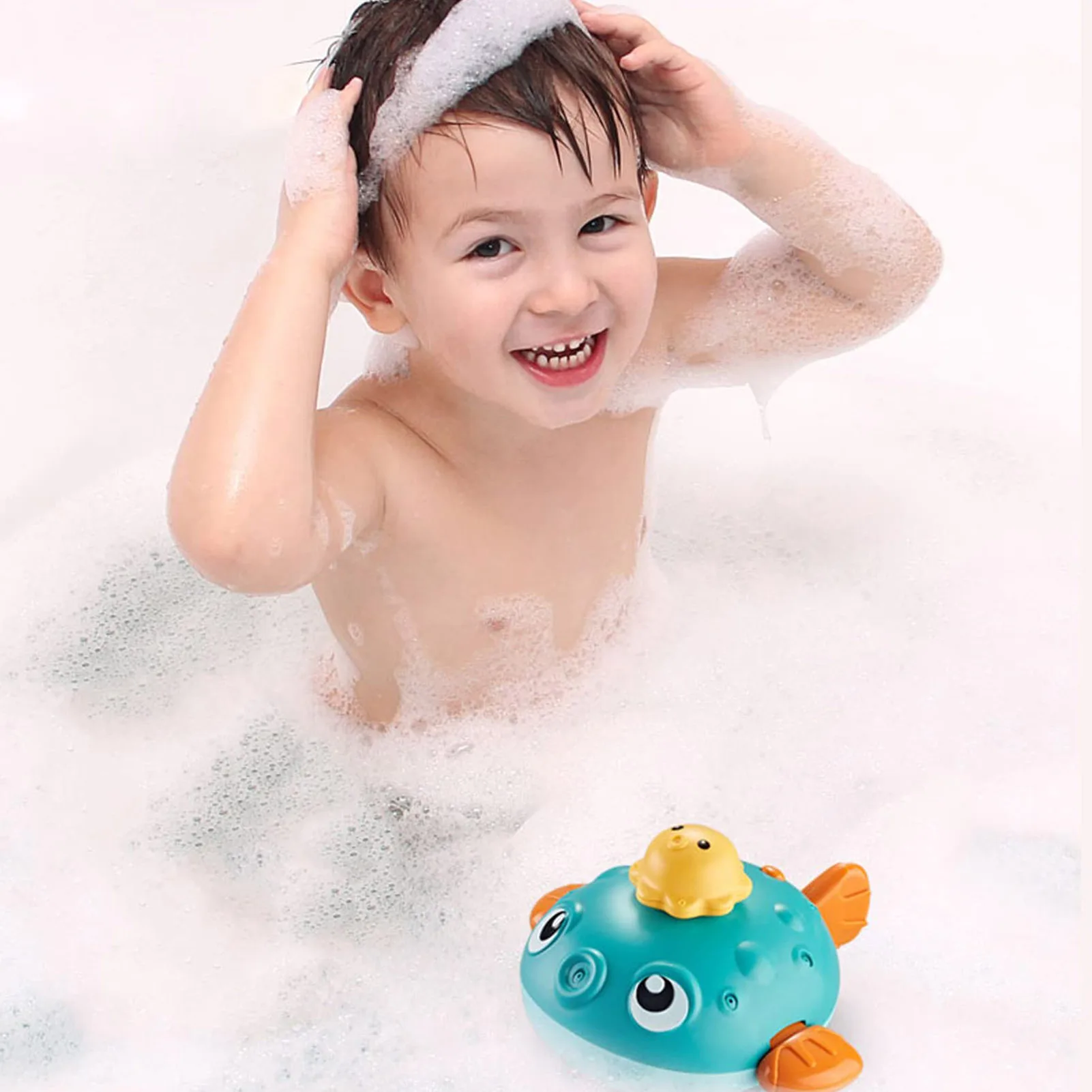 

Baby Bath Toys Light Up Fish Bath Tub Toys Electric Baby Shower Toy For Bathtub Swimming Pool Toddlers Gift With 4 Sprinkler