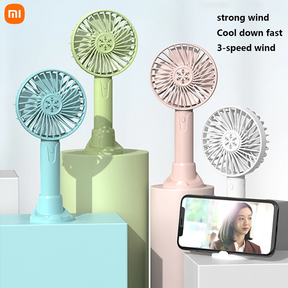 

Xiaomi Mini Portable Fan Handheld USB Charging Fan Cooling Electric Fan 3 Speed Adjustment Powerful Motor Outdoor Travel 1400mAh